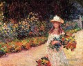 Junges Mädchen im Garten in Giverny Claude Monet